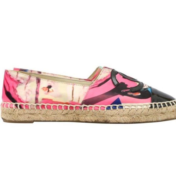 Chanel Pink Floral Print Espadrilles - Picture 4 of 5